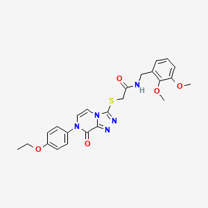 molecular formula C24H25N5O5S B2392218 N-[(2,3-dimethoxyphenyl)methyl]-2-[[7-(4-ethoxyphenyl)-8-oxo-[1,2,4]triazolo[4,3-a]pyrazin-3-yl]sulfanyl]acetamide CAS No. 1223928-43-5