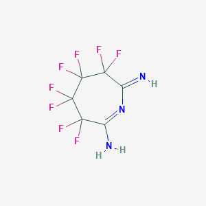 molecular formula C6H3F8N3 B2392220 3,3,4,4,5,5,6,6-Octafluoroazepane-2,7-diimine CAS No. 1980063-89-5