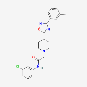 molecular formula C22H23ClN4O2 B2392222 N-(3-chlorophenyl)-2-(4-(3-(m-tolyl)-1,2,4-oxadiazol-5-yl)piperidin-1-yl)acetamide CAS No. 1251552-81-4