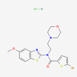 molecular formula C19H21BrClN3O3S2 B2392240 5-溴-N-(5-甲氧基苯并[d]噻唑-2-基)-N-(2-吗啉乙基)噻吩-2-甲酰胺盐酸盐 CAS No. 1216759-65-7