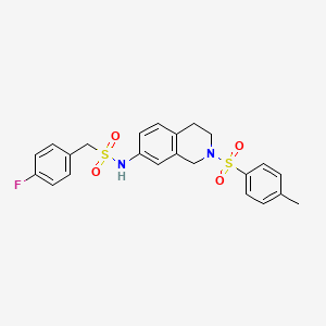 molecular formula C23H23FN2O4S2 B2392254 1-(4-fluorophenyl)-N-(2-tosyl-1,2,3,4-tetrahydroisoquinolin-7-yl)methanesulfonamide CAS No. 954722-90-8