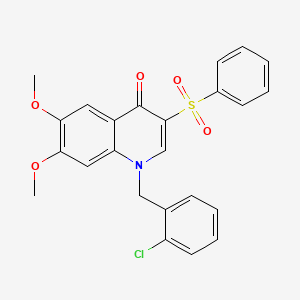 molecular formula C24H20ClNO5S B2392257 1-(2-氯苄基)-6,7-二甲氧基-3-(苯磺酰基)喹啉-4(1H)-酮 CAS No. 866725-90-8