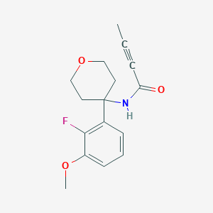 molecular formula C16H18FNO3 B2392270 N-[4-(2-Fluoro-3-methoxyphenyl)oxan-4-yl]but-2-ynamide CAS No. 2411242-26-5