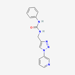 molecular formula C15H14N6O B2392274 1-苯基-3-((1-(吡啶-3-基)-1H-1,2,3-三唑-4-基)甲基)脲 CAS No. 2034296-99-4