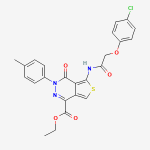molecular formula C24H20ClN3O5S B2392280 5-(2-(4-氯苯氧基)乙酰氨基)-4-氧代-3-(对甲苯基)-3,4-二氢噻吩并[3,4-d]嘧啶-1-羧酸乙酯 CAS No. 851948-53-3