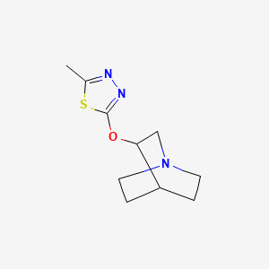 molecular formula C10H15N3OS B2392282 3-[(5-甲基-1,3,4-噻二唑-2-基)氧基]-1-氮杂双环[2.2.2]辛烷 CAS No. 2198986-54-6