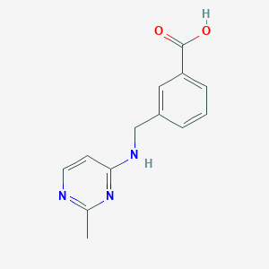 molecular formula C13H13N3O2 B2392287 3-{[(2-Methyl-1,4-dihydropyrimidin-4-ylidene)amino]methyl}benzoic acid CAS No. 1281362-78-4
