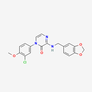 B2392309 3-[(1,3-benzodioxol-5-ylmethyl)amino]-1-(3-chloro-4-methoxyphenyl)pyrazin-2(1H)-one CAS No. 941977-88-4