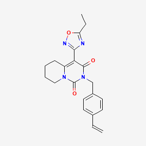 molecular formula C21H22N4O3 B2392327 4-(5-乙基-1,2,4-恶二唑-3-基)-2-(4-乙烯基苄基)-5,6,7,8-四氢-1H-吡啶并[1,2-c]嘧啶-1,3(2H)-二酮 CAS No. 1775351-32-0