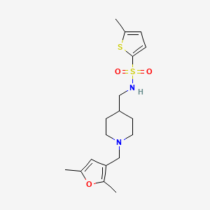 B2392347 N-((1-((2,5-dimethylfuran-3-yl)methyl)piperidin-4-yl)methyl)-5-methylthiophene-2-sulfonamide CAS No. 1235227-63-0