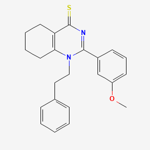 molecular formula C23H24N2OS B2392355 2-(3-甲氧基苯基)-1-苯乙基-5,6,7,8-四氢喹唑啉-4(1H)-硫酮 CAS No. 831215-18-0