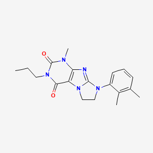 molecular formula C19H23N5O2 B2392365 8-(2,3-Dimethylphenyl)-1-methyl-3-propyl-1,3,5-trihydroimidazolidino[1,2-h]pur ine-2,4-dione CAS No. 915926-91-9