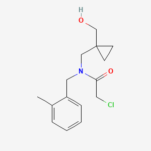 B2392366 2-Chloro-N-[[1-(hydroxymethyl)cyclopropyl]methyl]-N-[(2-methylphenyl)methyl]acetamide CAS No. 2411246-50-7