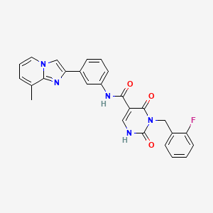 3-(2-fluorobenzyl)-N-(3-(8-methylimidazo[1,2-a]pyridin-2-yl)phenyl)-2,4-dioxo-1,2,3,4-tetrahydropyrimidine-5-carboxamide