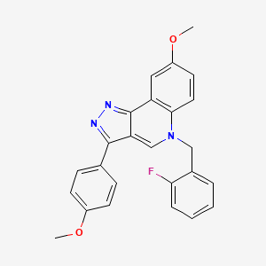 molecular formula C25H20FN3O2 B2392380 5-(2-fluorobenzyl)-8-methoxy-3-(4-methoxyphenyl)-5H-pyrazolo[4,3-c]quinoline CAS No. 866349-45-3