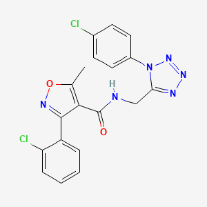 3-(2-chlorophenyl)-N-((1-(4-chlorophenyl)-1H-tetrazol-5-yl)methyl)-5-methylisoxazole-4-carboxamide
