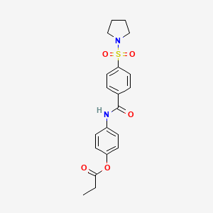 4-(4-(Pyrrolidin-1-ylsulfonyl)benzamido)phenyl propionate