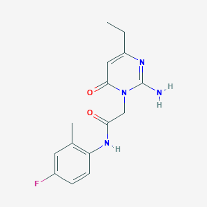molecular formula C15H17FN4O2 B2392413 2-(2-amino-4-ethyl-6-oxopyrimidin-1(6H)-yl)-N-(4-fluoro-2-methylphenyl)acetamide CAS No. 1251559-66-6