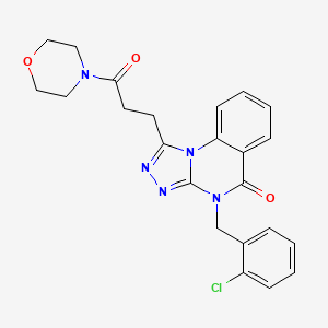 4-[(2-Chlorophenyl)methyl]-1-(3-morpholin-4-yl-3-oxopropyl)-[1,2,4]triazolo[4,3-a]quinazolin-5-one