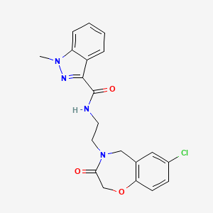 N-(2-(7-chloro-3-oxo-2,3-dihydrobenzo[f][1,4]oxazepin-4(5H)-yl)ethyl)-1-methyl-1H-indazole-3-carboxamide