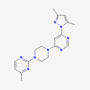 2-[4-[6-(3,5-Dimethylpyrazol-1-yl)pyrimidin-4-yl]piperazin-1-yl]-4-methylpyrimidine