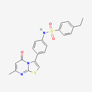 4-ethyl-N-(4-(7-methyl-5-oxo-5H-thiazolo[3,2-a]pyrimidin-3-yl)phenyl)benzenesulfonamide