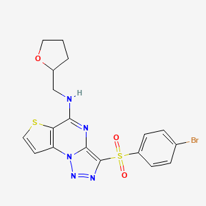 3-((4-bromophenyl)sulfonyl)-N-((tetrahydrofuran-2-yl)methyl)thieno[2,3-e][1,2,3]triazolo[1,5-a]pyrimidin-5-amine