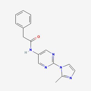 molecular formula C16H15N5O B2392445 N-(2-(2-methyl-1H-imidazol-1-yl)pyrimidin-5-yl)-2-phenylacetamide CAS No. 1421444-06-5