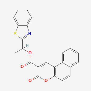 molecular formula C23H15NO4S B2392448 1-(1,3-苯并噻唑-2-基)乙基 3-氧代苯并[f]色满-2-羧酸酯 CAS No. 476641-42-6
