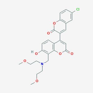 molecular formula C25H24ClNO7 B2392450 8-[[Bis(2-methoxyethyl)amino]methyl]-4-(6-chloro-2-oxochromen-3-yl)-7-hydroxychromen-2-one CAS No. 859667-11-1