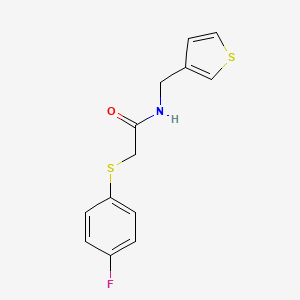 molecular formula C13H12FNOS2 B2392455 2-((4-fluorophenyl)thio)-N-(thiophen-3-ylmethyl)acetamide CAS No. 1207045-17-7