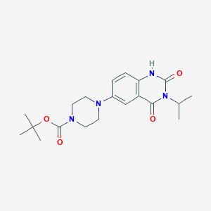 molecular formula C20H28N4O4 B2392466 Tert-butyl 4-[2,4-dioxo-3-(propan-2-yl)-1,2,3,4-tetrahydroquinazolin-6-yl]piperazine-1-carboxylate CAS No. 1798531-33-5