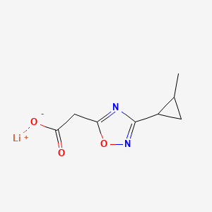 molecular formula C8H9LiN2O3 B2392471 Lithium(1+) ion 2-[3-(2-methylcyclopropyl)-1,2,4-oxadiazol-5-yl]acetate CAS No. 1955506-51-0