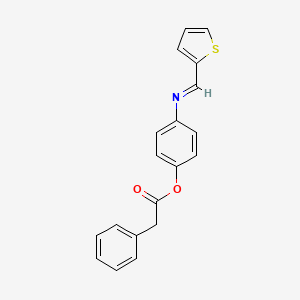 4-{[(E)-2-thienylmethylidene]amino}phenyl phenylacetate