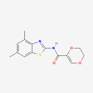 molecular formula C14H14N2O3S B2392480 N-(4,6-dimethylbenzo[d]thiazol-2-yl)-5,6-dihydro-1,4-dioxine-2-carboxamide CAS No. 864937-60-0
