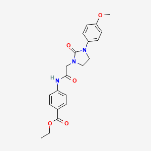 Ethyl 4-(2-(3-(4-methoxyphenyl)-2-oxoimidazolidin-1-yl)acetamido)benzoate