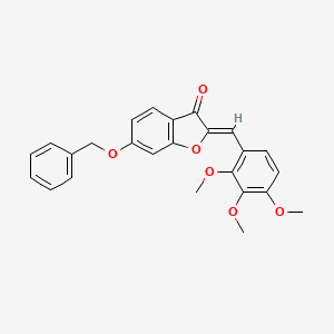 molecular formula C25H22O6 B2392485 (Z)-6-(benzyloxy)-2-(2,3,4-trimethoxybenzylidene)benzofuran-3(2H)-one CAS No. 620548-59-6