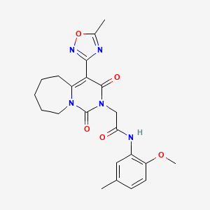 N-(2-methoxy-5-methylphenyl)-2-[4-(5-methyl-1,2,4-oxadiazol-3-yl)-1,3-dioxo-3,5,6,7,8,9-hexahydropyrimido[1,6-a]azepin-2(1H)-yl]acetamide
