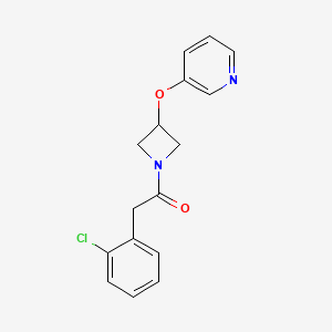 molecular formula C16H15ClN2O2 B2392497 2-(2-Chlorophenyl)-1-(3-(pyridin-3-yloxy)azetidin-1-yl)ethanone CAS No. 1904172-79-7