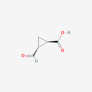 molecular formula C5H6O3 B2392500 (1R,2R)-2-formylcyclopropane-1-carboxylic acid CAS No. 103425-18-9