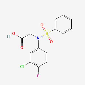N-(3-chloro-4-fluorophenyl)-N-(phenylsulfonyl)glycine