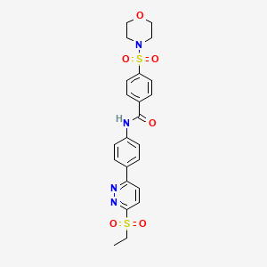molecular formula C23H24N4O6S2 B2392508 N-(4-(6-(ethylsulfonyl)pyridazin-3-yl)phenyl)-4-(morpholinosulfonyl)benzamide CAS No. 921587-26-0