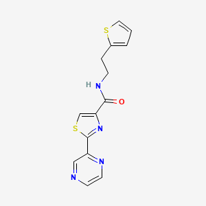 2-(pyrazin-2-yl)-N-(2-(thiophen-2-yl)ethyl)thiazole-4-carboxamide
