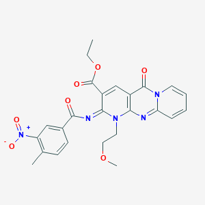 B2392518 (Z)-ethyl 1-(2-methoxyethyl)-2-((4-methyl-3-nitrobenzoyl)imino)-5-oxo-2,5-dihydro-1H-dipyrido[1,2-a:2',3'-d]pyrimidine-3-carboxylate CAS No. 534578-11-5