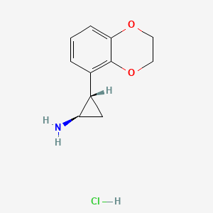 molecular formula C11H14ClNO2 B2392524 (1R,2S)-2-(2,3-Dihydro-1,4-benzodioxin-5-yl)cyclopropan-1-amine;hydrochloride CAS No. 2253630-81-6