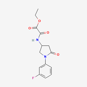 Ethyl 2-((1-(3-fluorophenyl)-5-oxopyrrolidin-3-yl)amino)-2-oxoacetate