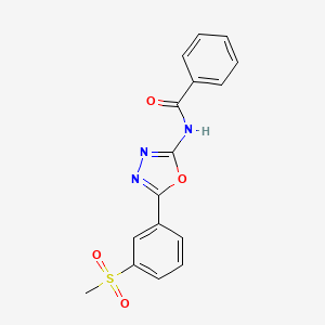 molecular formula C16H13N3O4S B2392527 N-(5-(3-(methylsulfonyl)phenyl)-1,3,4-oxadiazol-2-yl)benzamide CAS No. 886926-98-3