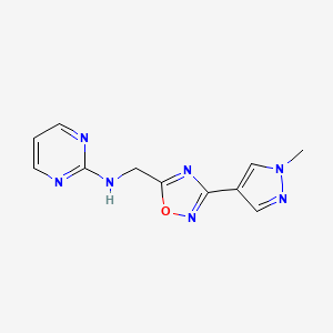 N-((3-(1-methyl-1H-pyrazol-4-yl)-1,2,4-oxadiazol-5-yl)methyl)pyrimidin-2-amine