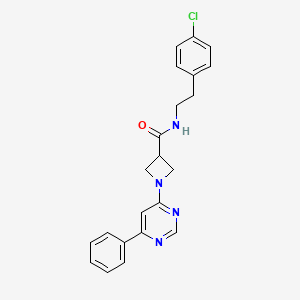 molecular formula C22H21ClN4O B2392551 N-(4-chlorophenethyl)-1-(6-phenylpyrimidin-4-yl)azetidine-3-carboxamide CAS No. 2034476-19-0