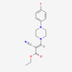 Ethyl 2-cyano-3-(4-(4-fluorophenyl)piperazinyl)prop-2-enoate
